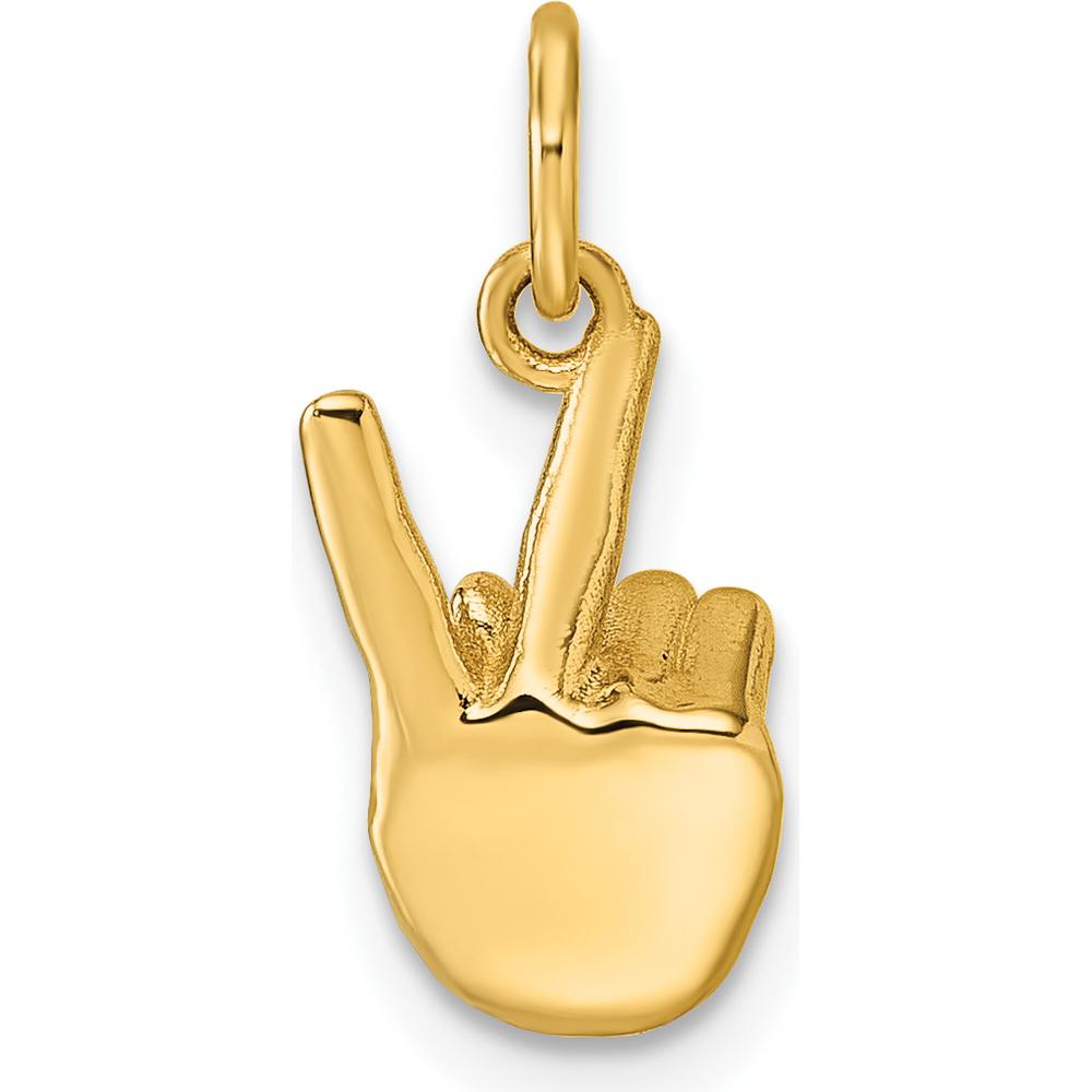 14K Yellow Gold American Sign Language "K" Pendant - Polished Finish by Oro Pregiato