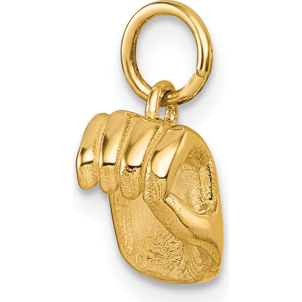 14K Yellow Gold American Sign Language "O" Fingerspelling Pendant - Polished 3D Design by Oro Pregiato