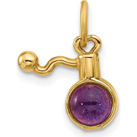 14K Yellow Gold Amethyst Cabochon Perfume Bottle Charm - 0.6 Carats Amethyst by Oro Pregiato