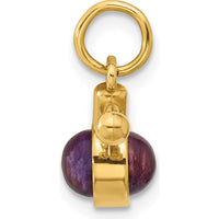 14K Yellow Gold Amethyst Cabochon Perfume Bottle Charm - 0.6 Carats Amethyst by Oro Pregiato