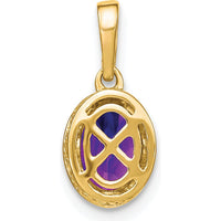 14K Yellow Gold Amethyst Pendant with Round Diamonds - 0.905 Carat Amethyst, 0.06 Carat Diamond Total Weight by Lumare Gioia
