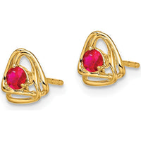 14K Yellow Gold Amethyst Post Earrings - 0.1 Carat Total Amethyst Weight by Oro Pregiato