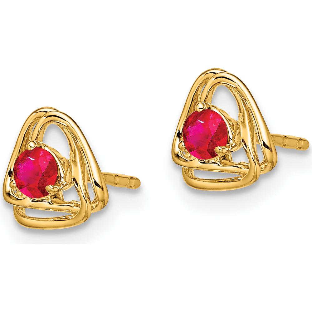 14K Yellow Gold Amethyst Post Earrings - 0.1 Carat Total Amethyst Weight by Oro Pregiato