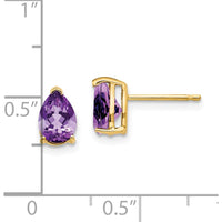 14K Yellow Gold Amethyst Stud Earrings - 0.65 Carat Total Amethyst Weight by Monteluci Fine Jewelry