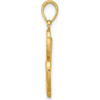 14K Yellow Gold Anchor and Clover Pendant Charm - Polished Finish by Oro Pregiato