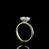 14K Yellow Gold and Platinum 2.01 Carat Cushion Cut Lab Diamond Solitaire Ring - D VVS2 IGI Certified - Covaloro Fine Jewelry