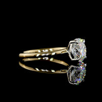 14K Yellow Gold and Platinum 2.19 Carat Round Brilliant Cut Lab Diamond Solitaire Ring - IGI Certified F VVS2 - Covaloro Fine Jewelry