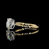 14K Yellow Gold and Platinum 2.19 Carat Round Brilliant Cut Lab Diamond Solitaire Ring - IGI Certified F VVS2 - Covaloro Fine Jewelry