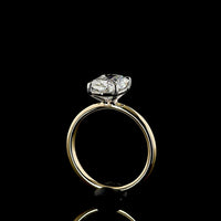 14K Yellow Gold & Platinum Cushion Brilliant Cut Lab Diamond Solitaire Ring - 2.52 Carat D VVS2 IGI Certified - Covaloro Fine Jewelry