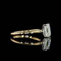 14K Yellow Gold & Platinum Emerald Cut Lab Diamond Solitaire Ring - 1.24 Carats D VVS2 IGI Certified - Covaloro Fine Jewelry