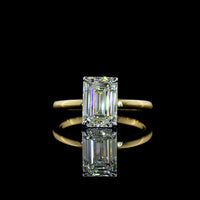 14K Yellow Gold & Platinum Emerald Cut Lab Diamond Solitaire Ring - 2.23 Carat E-F VVS2 IGI Certified - Covaloro Fine Jewelry
