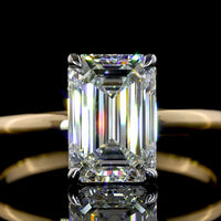 14K Yellow Gold & Platinum Emerald Cut Lab Diamond Solitaire Ring - 2.23 Carat E-F VVS2 IGI Certified - Covaloro Fine Jewelry
