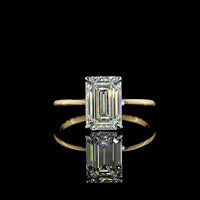 14K Yellow Gold and Platinum Emerald Cut Lab Diamond Solitaire Ring - 2.57 Carat E-F VVS2 IGI Certified - Covaloro Fine Jewelry