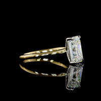 14K Yellow Gold and Platinum Emerald Cut Lab Diamond Solitaire Ring - 2.57 Carat E-F VVS2 IGI Certified - Covaloro Fine Jewelry