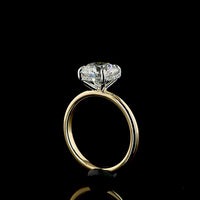 14K Yellow Gold and Platinum Halo Ring with 2.54 Carat Round Lab Diamond and Hidden Halo Accents - 2.63 Total Carat Weight - Covaloro Fine Jewelry