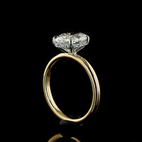 14K Yellow Gold & Platinum Oval Cut Lab Diamond Hidden Halo Ring - 2.27 Carat Total Weight, E VVS1 Center with IGI Certification - Covaloro Fine Jewelry