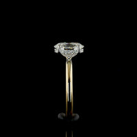 14K Yellow Gold and Platinum Oval Cut Lab Diamond Hidden Halo Ring with E VS1 Center Stone - 1.66 Carat Total Diamond Weight - Covaloro Fine Jewelry