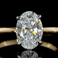 14K Yellow Gold & Platinum Oval Cut Solitaire Ring with 1.52 Carat D VVS2 Lab Diamond - IGI Certified - Covaloro Fine Jewelry