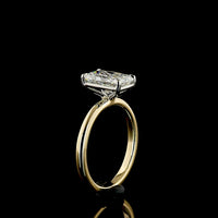 14K Yellow Gold and Platinum Radiant Cut Solitaire Engagement Ring with Lab Grown F VVS2 Diamond - 2.15 Carat Total Diamond Weight - Covaloro Fine Jewelry