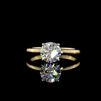 14K Yellow Gold and Platinum Solitaire Ring with 1.21 Carat Round Brilliant Lab-Grown Diamond - D Color VS2 Clarity IGI Certified - Covaloro Fine Jewelry