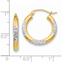 14K Yellow Gold & Rhodium Diamond-Cut 20mm Medium Hoop Earrings by 0