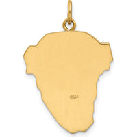 14K Yellow Gold and Rhodium Jesus Pendant with Crown of Thorns Design by Oro Pregiato