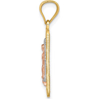 14K Yellow Gold & Rhodium Our Lady of Guadalupe Diamond-cut Pendant - 26mm Length by Oro Pregiato