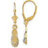 14K Yellow Gold and Rhodium Two-Tone Flip Flop Leverback Drop Earrings by 0
