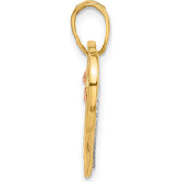 14K Yellow Gold and Rose Gold Infinity Hearts Pendant with Diamond-Cut Detailing - 23mm Length by Oro Pregiato