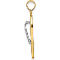 14K Yellow Gold and White Rhodium 3D Enameled Flip-Flop Beach Scene Charm by Oro Pregiato