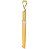 14K Yellow Gold and White Rhodium 3D Hollow Cross Pendant by Oro Pregiato