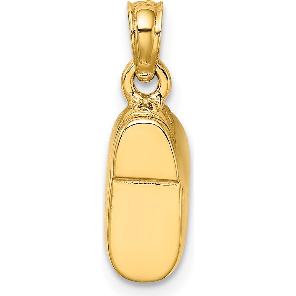 14K Yellow Gold and White Rhodium 3D Light Blue Enamel Baby Shoe Charm by Oro Pregiato