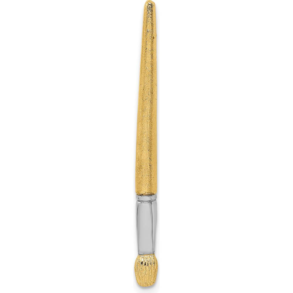14K Yellow Gold and White Rhodium 3D Oil Paint Brush Charm - Textured Design by Oro Pregiato