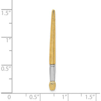 14K Yellow Gold and White Rhodium 3D Oil Paint Brush Charm - Textured Design by Oro Pregiato