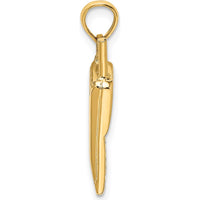 14K Yellow Gold and White Rhodium 3D Retro Cell Phone Charm - Vintage Inspired Pendant by Oro Pregiato