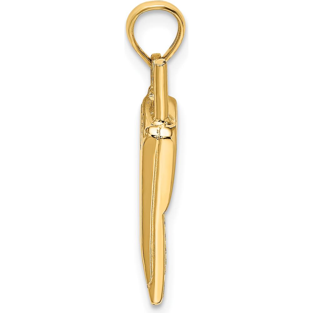 14K Yellow Gold and White Rhodium 3D Retro Cell Phone Charm - Vintage Inspired Pendant by Oro Pregiato