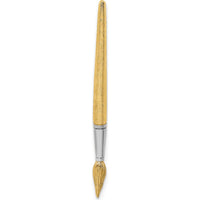 14K Yellow Gold and White Rhodium 3D Water Paint Brush Charm - Polished Gold and Textured Design by Oro Pregiato