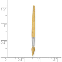 14K Yellow Gold and White Rhodium 3D Water Paint Brush Charm - Polished Gold and Textured Design by Oro Pregiato