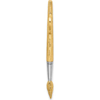 14K Yellow Gold and White Rhodium 3D Water Paint Brush Charm - Polished Gold and Textured Design by Oro Pregiato
