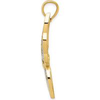 14K Yellow Gold and White Rhodium Butterfly Pendant with Diamond-Cut Detailing by Oro Pregiato