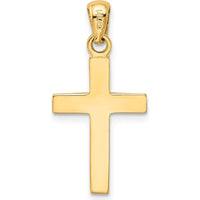 14K Yellow Gold and White Rhodium Cross Pendant - 27mm Length, 12mm Width by Oro Pregiato