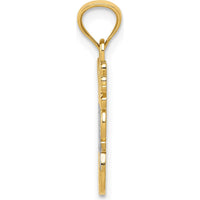 14K Yellow Gold and White Rhodium "Daddy's Little Girl" Themed Pendant - 22mm Length by Oro Pregiato
