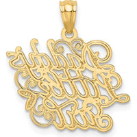 14K Yellow Gold and White Rhodium "Daddy's Little Girl" Themed Pendant - 22mm Length by Oro Pregiato
