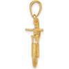 14K Yellow Gold and White Rhodium Diamond-Cut 3D Bicycle Pendant by Oro Pregiato