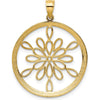 14K Yellow Gold and White Rhodium Diamond-Cut Circle Snowflake Charm by Oro Pregiato