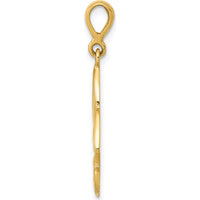 14K Yellow Gold and White Rhodium Diamond-Cut Claddagh Trinity Knot Pendant with Polished Finish - 30mm Length by Oro Pregiato