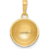 14K Yellow Gold and White Rhodium Diamond-Cut Domed Soccer Ball Pendant by Oro Pregiato