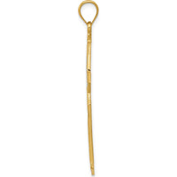 14K Yellow Gold and White Rhodium Diamond-Cut Dove Cross Pendant - 44.09mm Length by Oro Pregiato