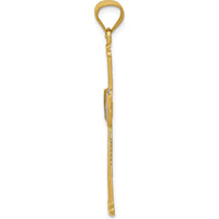 14K Yellow Gold and White Rhodium Diamond-cut Filigree Cross Pendant - 39mm by Oro Pregiato
