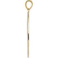 14K Yellow Gold and White Rhodium Diamond-Cut Filigree Pendant - 48mm Length, 36mm Width by Oro Pregiato